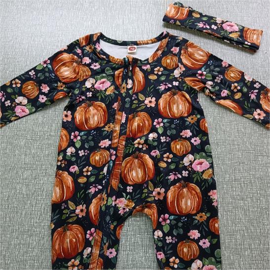 New Pumpkin Full Print Jumpsuit