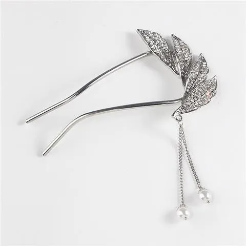 Coiled Hair Artifact Metal Tassel Hairpin Pearl Silver - Shop at LoveMi