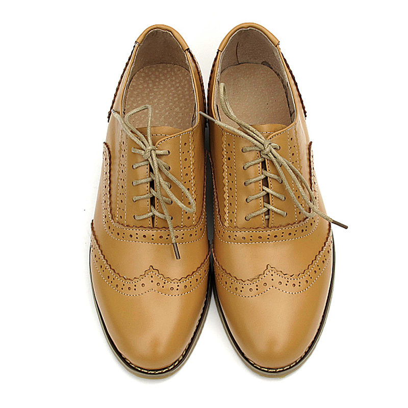 Women's Fashion Leather British Style Pointed Toe Flat Shoes