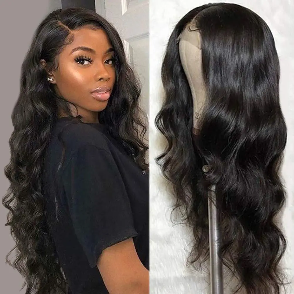 Natural Wig Real Hair Before Lace Black - Black