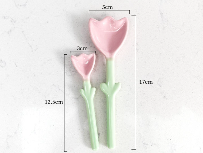 Title 1, Ins Three Dimensional Tulip Shaped Ceramic Spoon