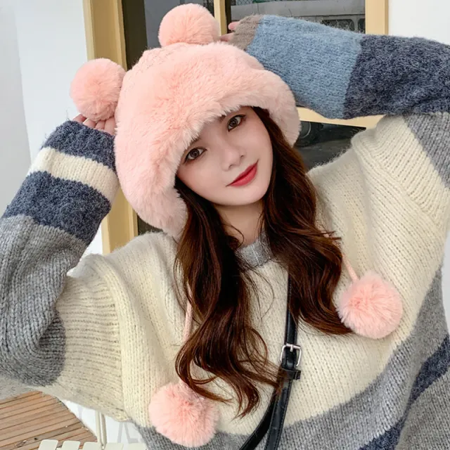 Autumn And Winter Ladies New Korean Style Knitted Wool Hat Pink - Shop at LoveMi