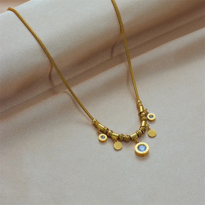 18KGold Plated Turquoise Pendant Stainless Steel