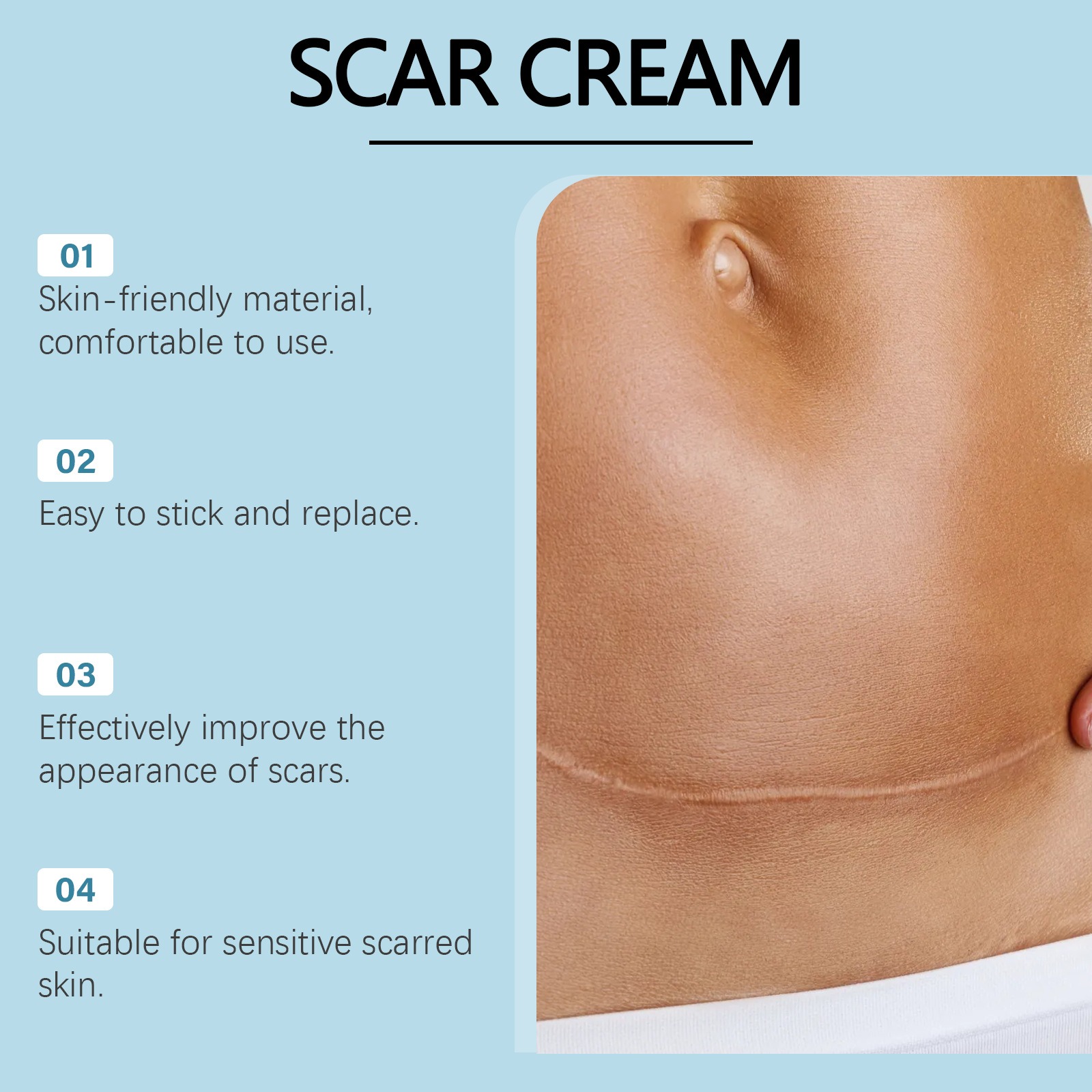 Silicone Care Patches Silicone Scar Sheets Daily Gentle Care Conforms To Body Skin Smooth, Breathable, Comfortable, Nourishing