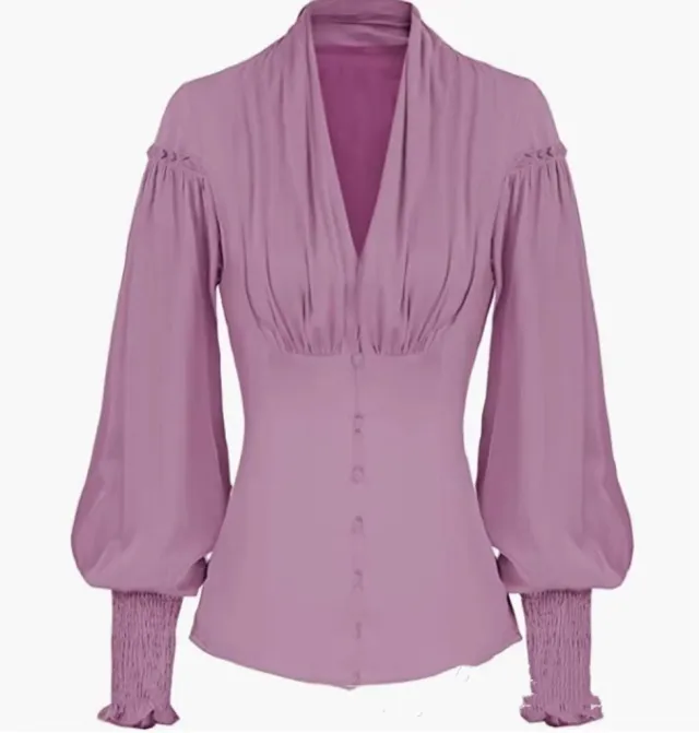 Women's Victorian Long Sleeve Shirt Pink - Shop at LoveMi