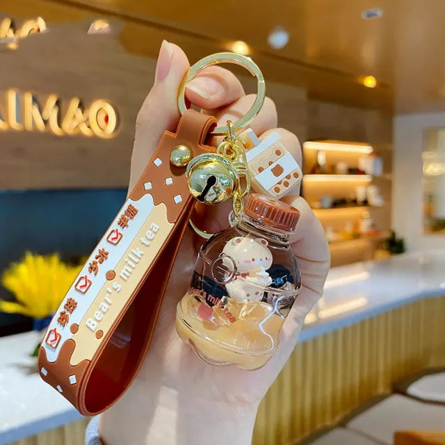Women's Cute Trendy Schoolbag Pendant Keychain Beverage Bottle - Shop at LoveMi