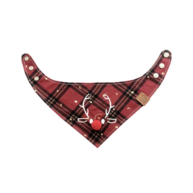 Pet's Saliva Towel Christmas Deer Scarf Large Medium And Small For Cats And Dogs Triangular Binder Red - Shop at LoveMi