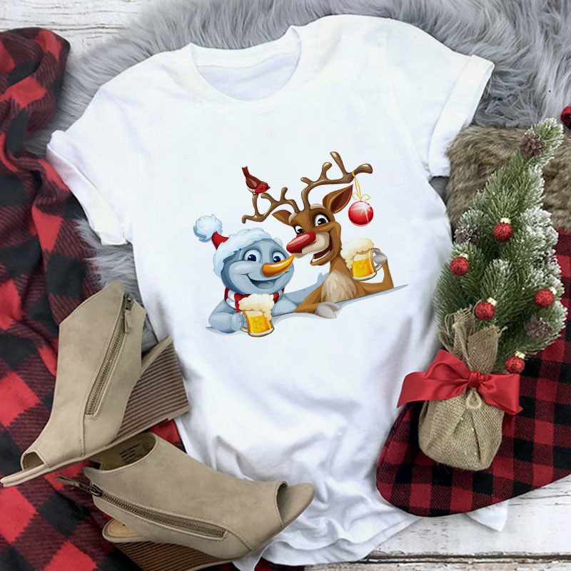 Title 4, Christmas Movie Print Crew Neck T-shirt Women