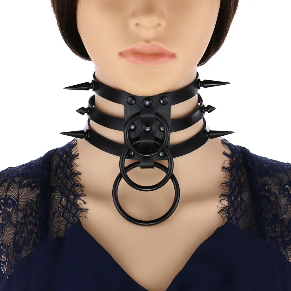 Occidental Harajuku Wind Rivet Pointed Nail Collar