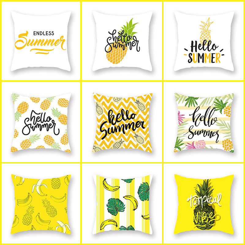 Bright Yellow Pineapple Hug Pillowcase Amazon Hot Style Home Lumbar Pillow Cushion Backrest