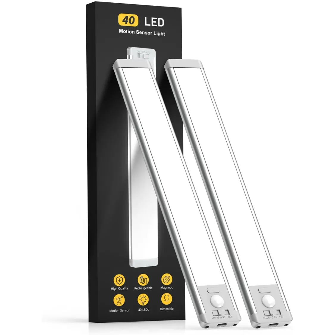 2 Pack 10 Inch Rechargeable Motion Sensor