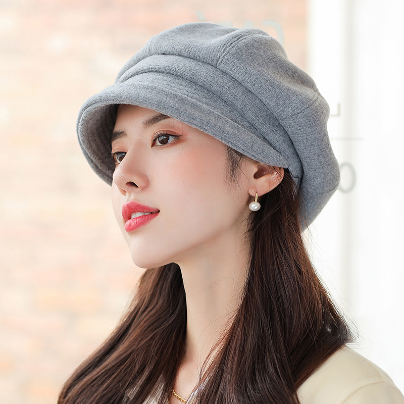 Title 5, Rolled Solid Color Octagon Hat Casual Versatile...