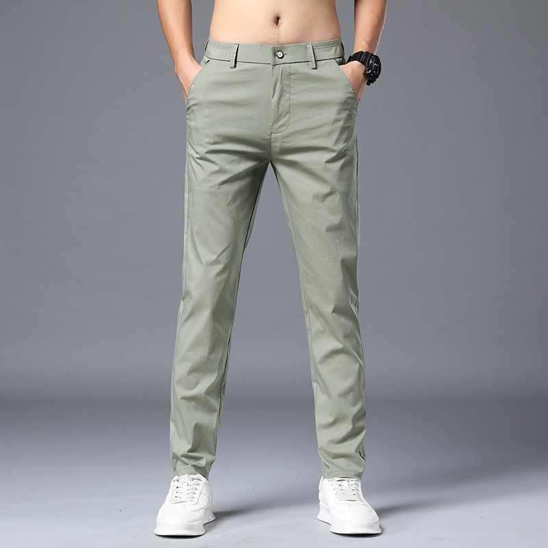 Title 3, Pantaloni casual da uomo in Ice Silk, taglio dr...