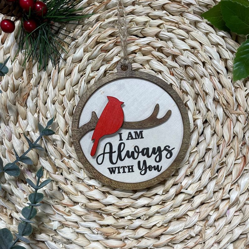 Cardinal Bird Wooden Christmas Ornament (A bird)