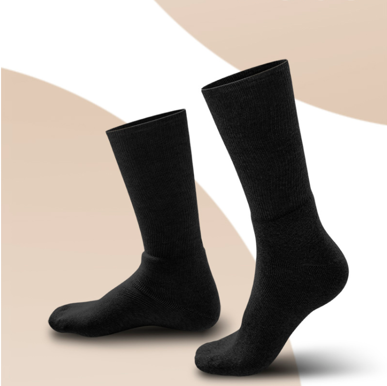 Warm And Moisture-absorbing Mid-tube Solid Color Business Socks