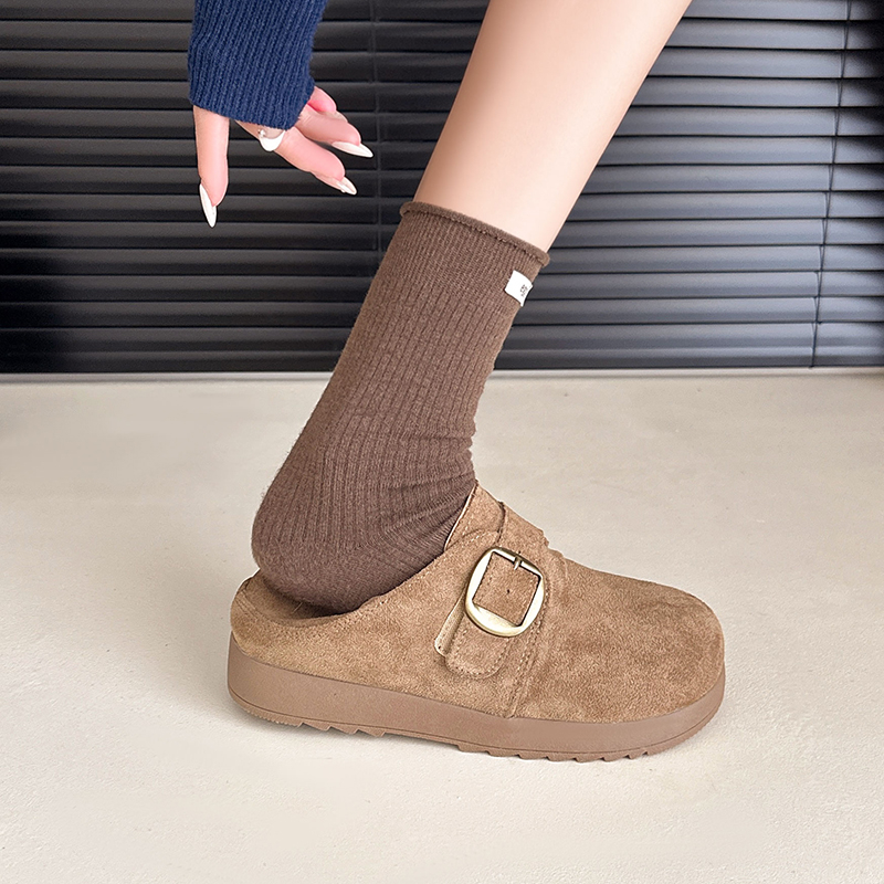 Faux Suede Mule Slippers, picture 2 of 7