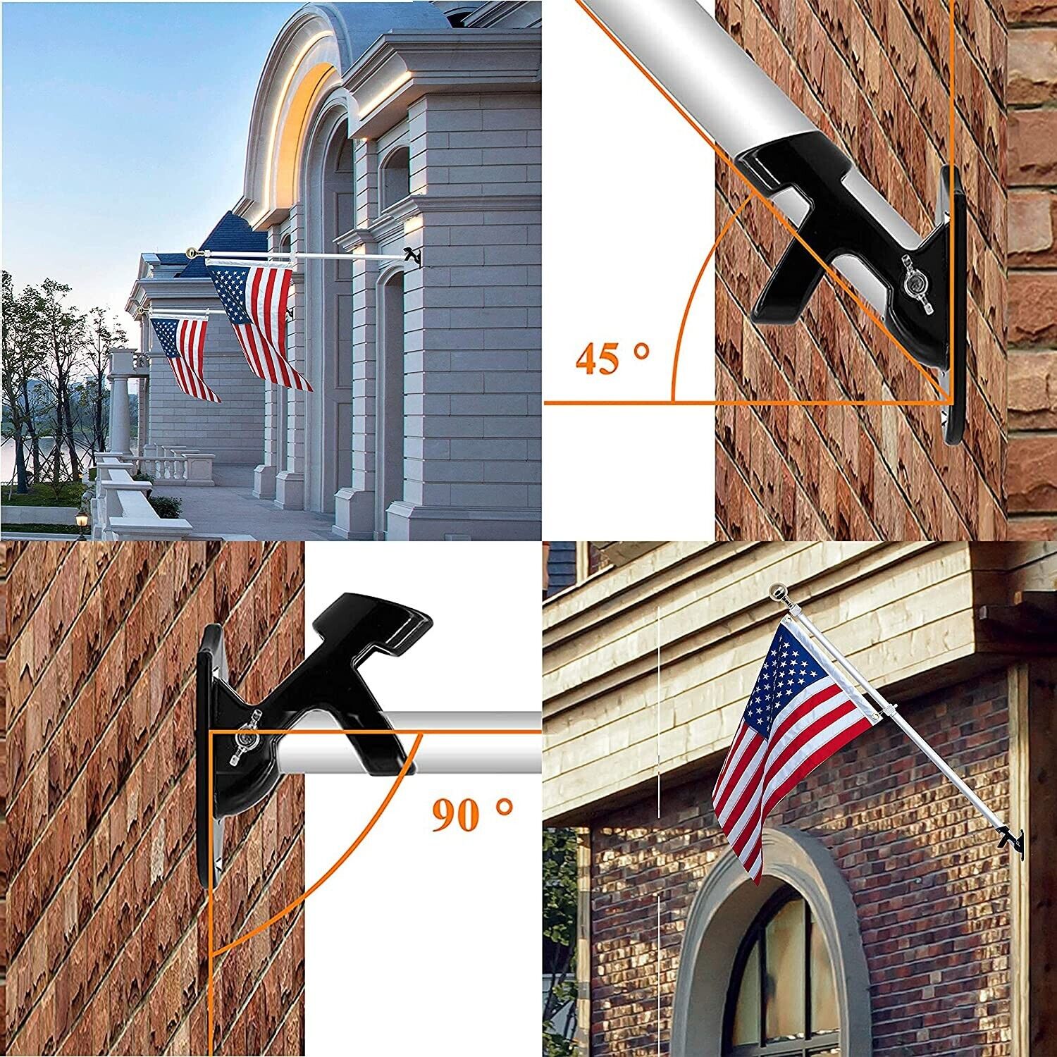 Wall Mount Flag Pole Holder Bracket.