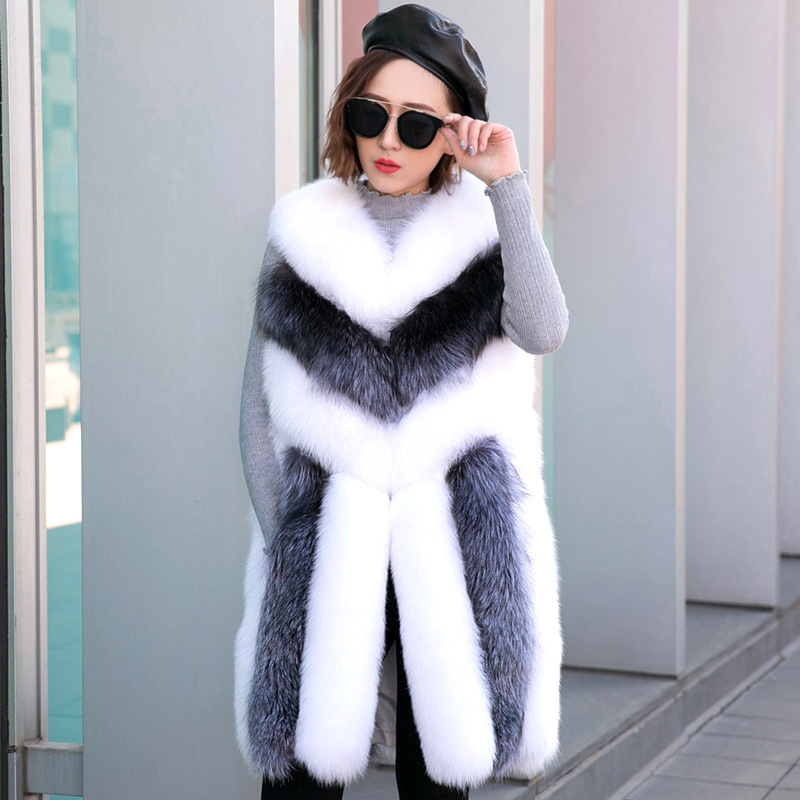 Faux Fur Autumn And Winter New Casual Jacket Grey White - Shop at LoveMi