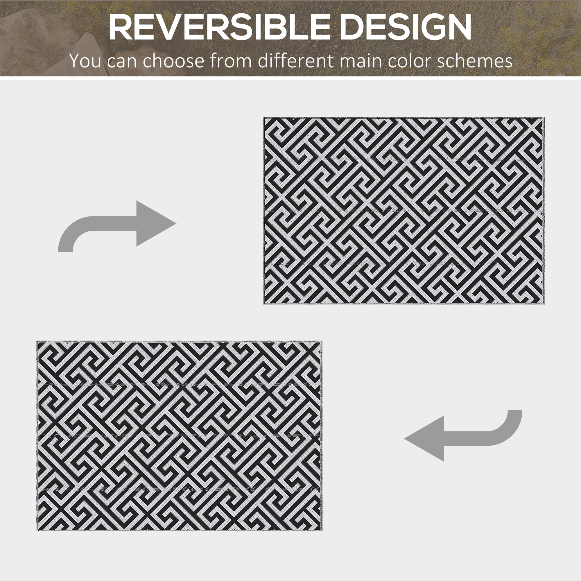 Outdoor Double-sided Plastic Grass Mat, Portable RV Camping Suitable — image 5