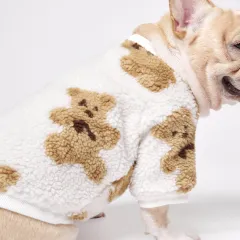Pet Cute Thick Warm Corduroy Bottoming Shirt - White - View 1