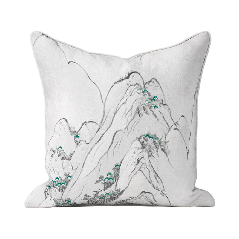 Chinese Embroidered Throw Pillow Bedroom Bedside Waist Rest — image 1