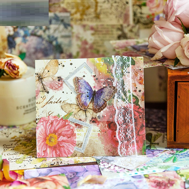 Meet Flower Sea Series Butterflies And Plants Journal Decorative Source Material