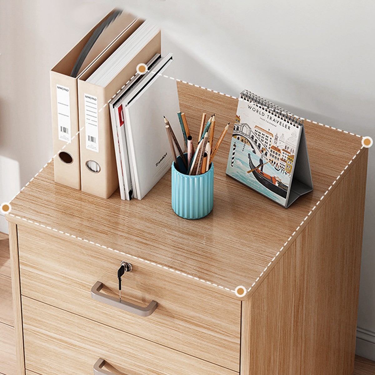 Under Desk Filing Cabinet W Drawers & Wheels Office Storage — image 4