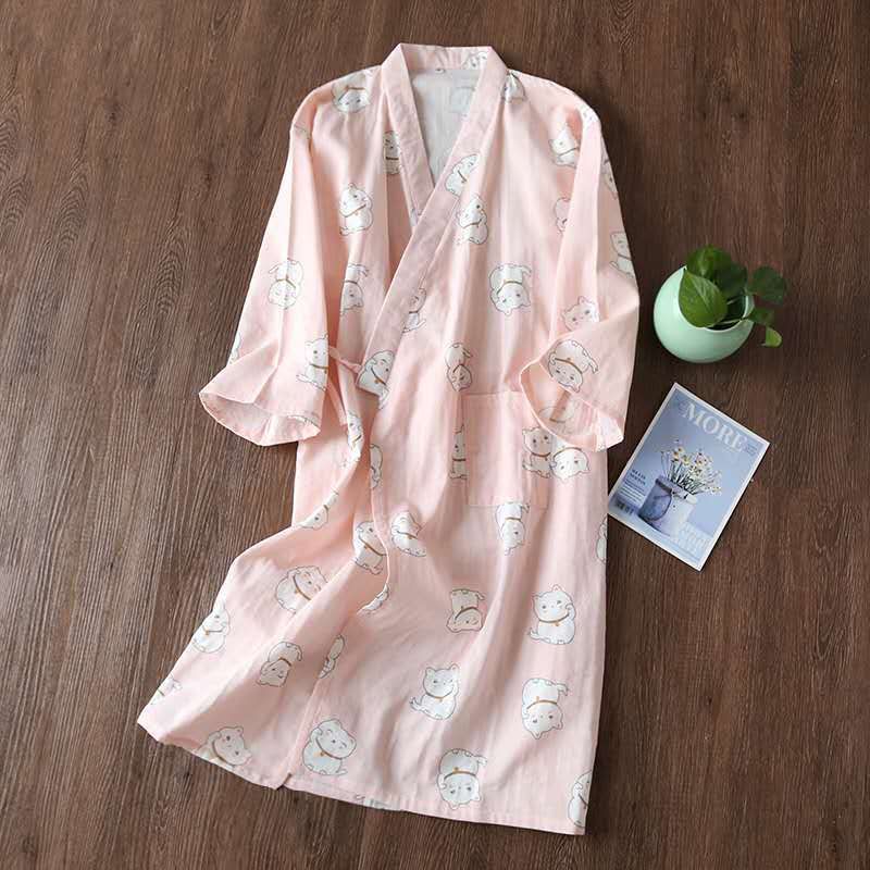 Title 10, Dames casual kimono badjas van dubbele katoenen...