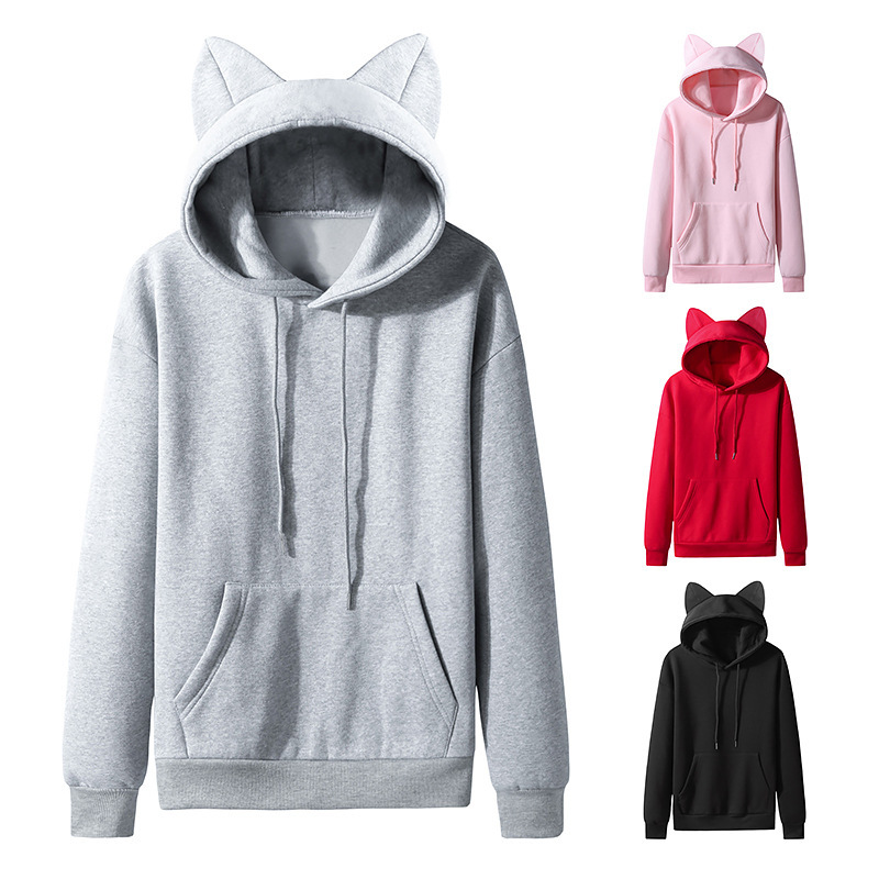 Cat Ear Hoodie Cute Womens Pink (+3 Colors)