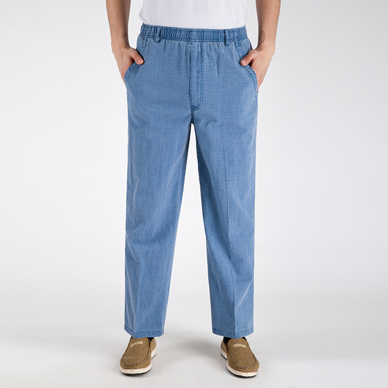 Title 6, Mens Thin Linen Pants Loose High Waist Straigh...