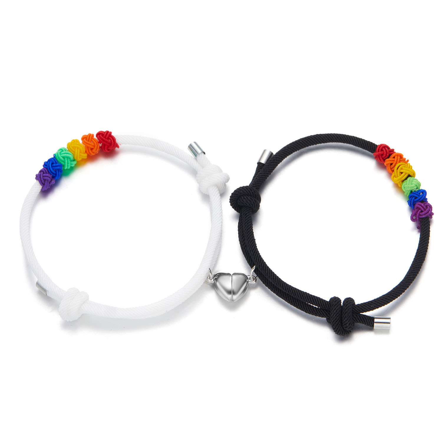 Title 3, Couple Alloy Magnetic Buckle Bracelet Rainbow P...