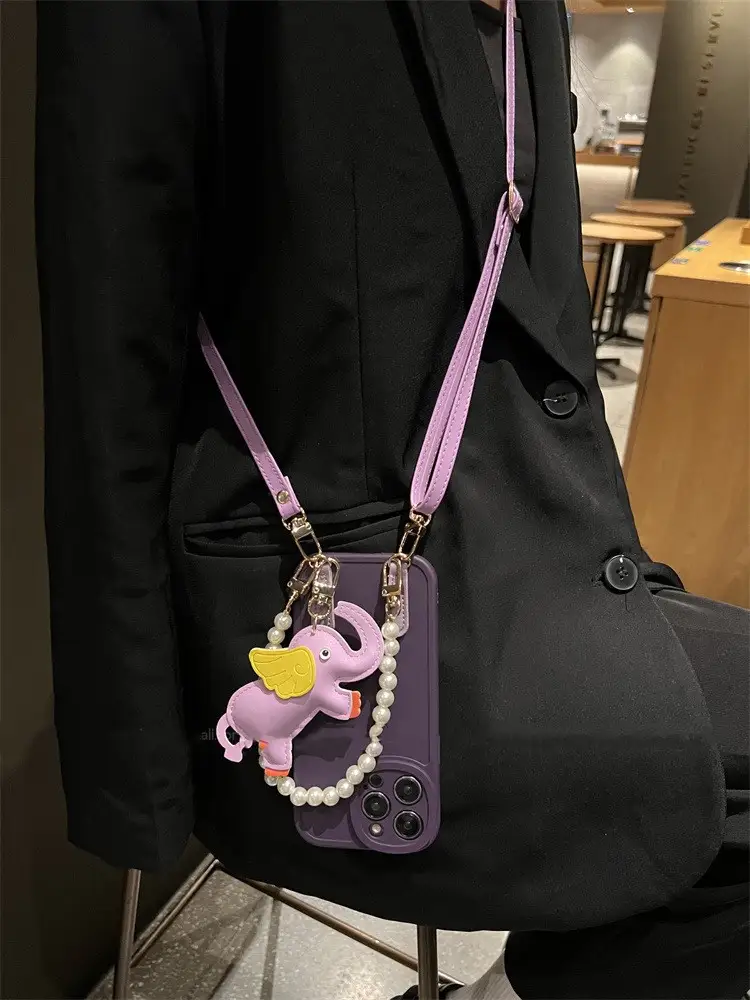 Dark Purple Leather Elephant Ornaments Phone Case