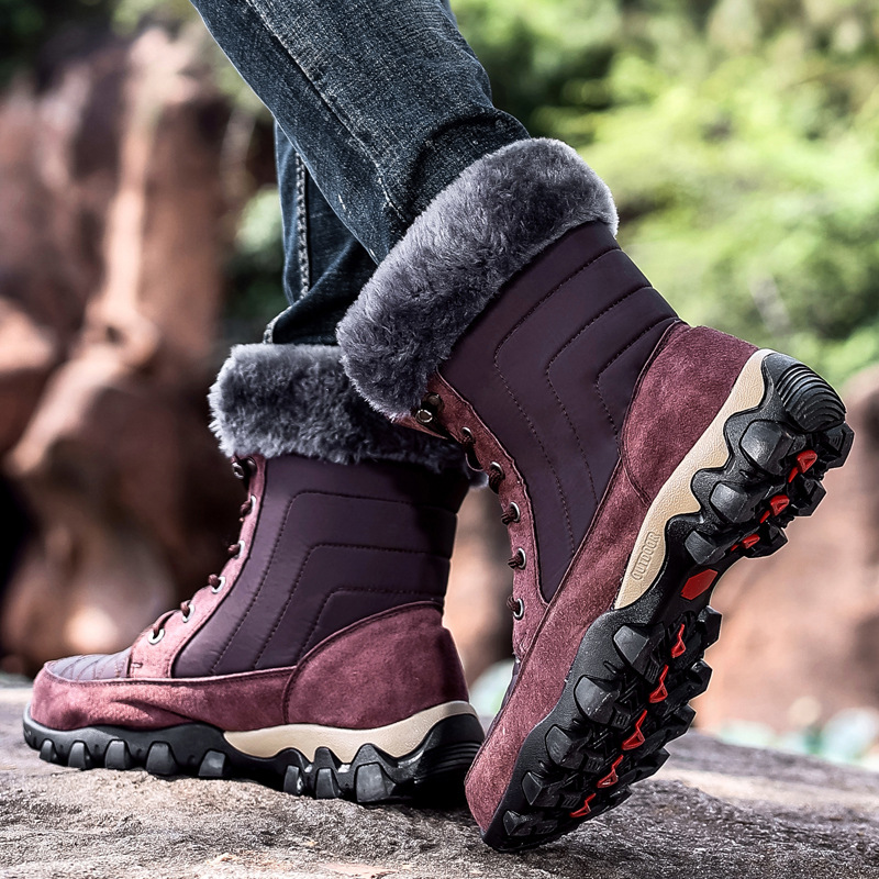 Title 1, Snow Boots British Style Trendy Thick-soled Men...