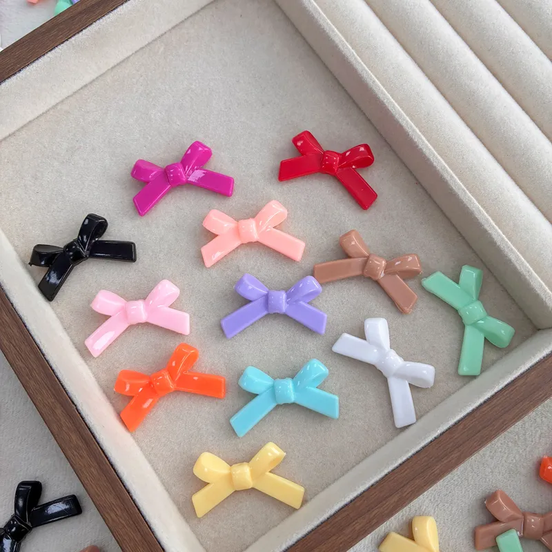 Acrylic Bowknot Shaped Spacer Beads, Straight Hole