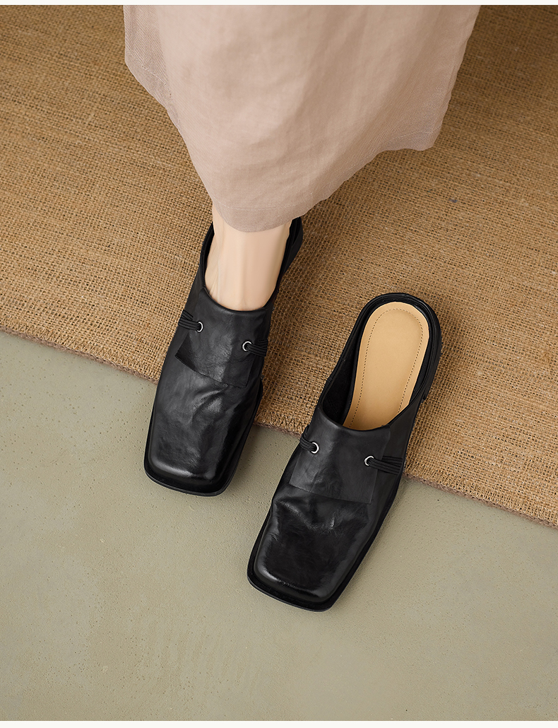 Women's Slip-On Leather Slides Sole - Sarah Express