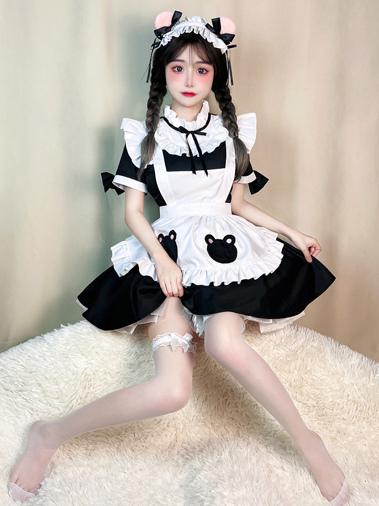 Title 3, Cute Bear Maid Outfit COS Lolita Anime Performa...