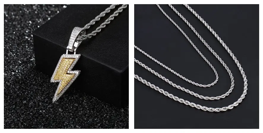 Hot Selling Lightning Hip Hop Pendant Micro-inlaid