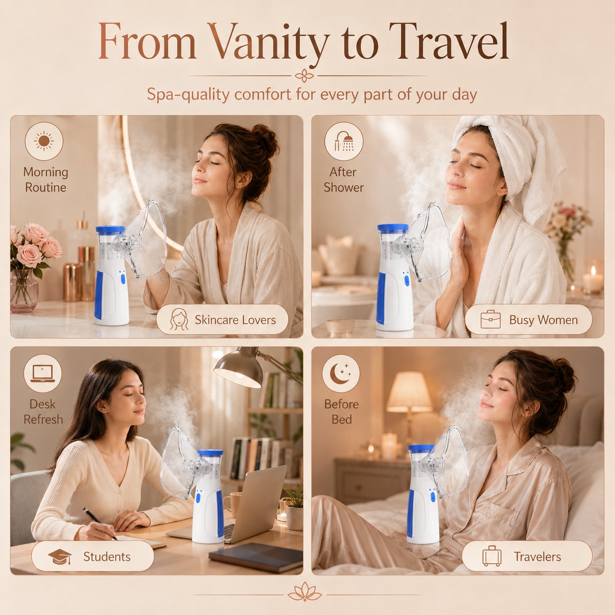 Portable Facial Steamer Nano-Ion Mist For Moisturizing Eyes & Face, Spa — image 9