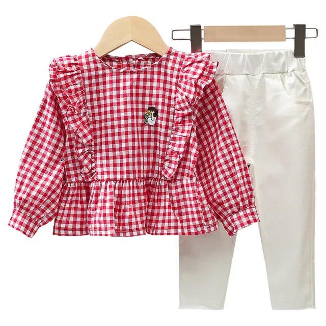 One year old Baby Girl Autumn Clothes Foreign Style Korean Baby Clothes Red - Shop at LoveMi