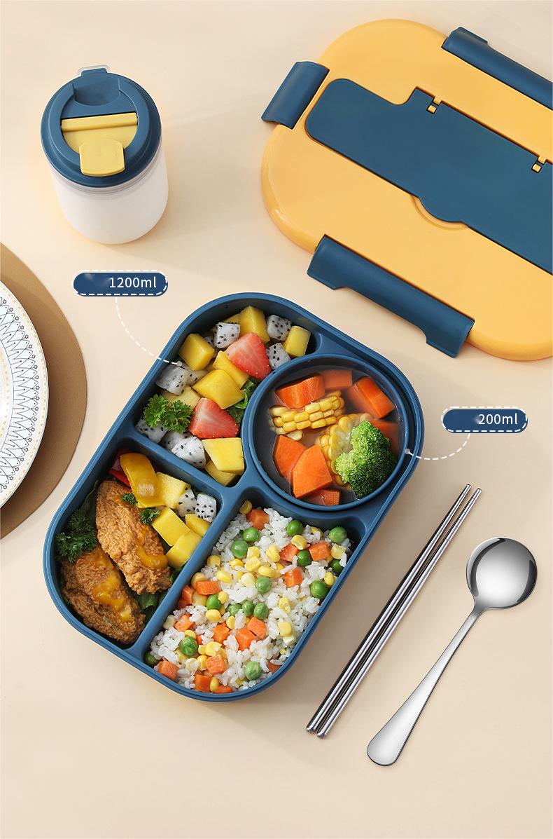 Title 6, Draagbare plastic lunchbox met vier compartimen...