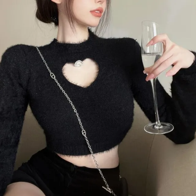 Short sleeved Sweater With Slim Fit Inside Black - Shop at LoveMi
