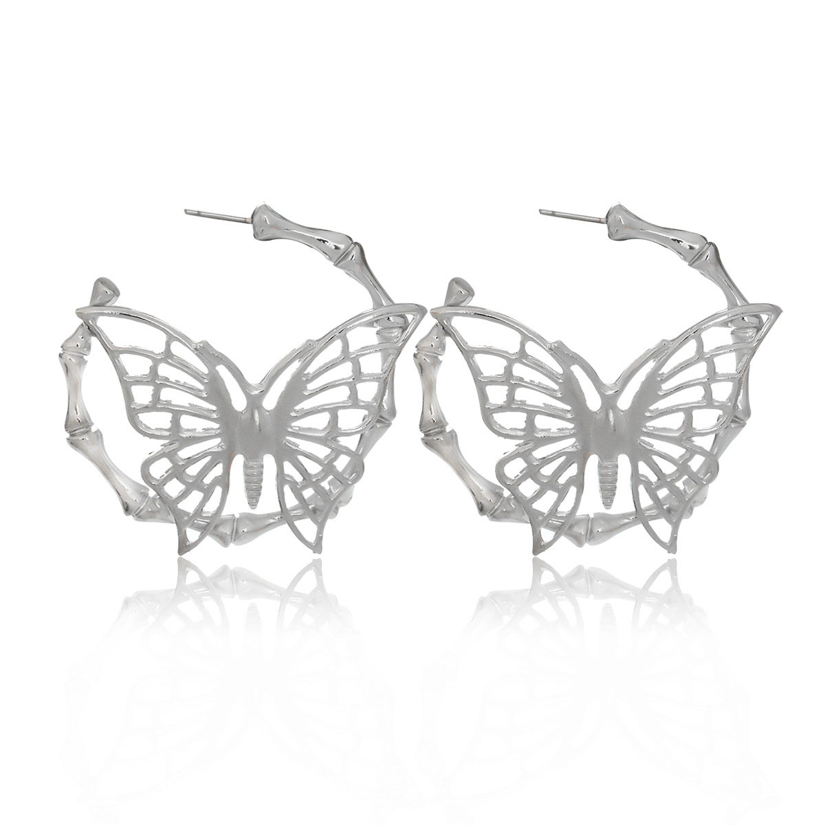 Fashion Simple Hollow Butterfly Embossed Earrings