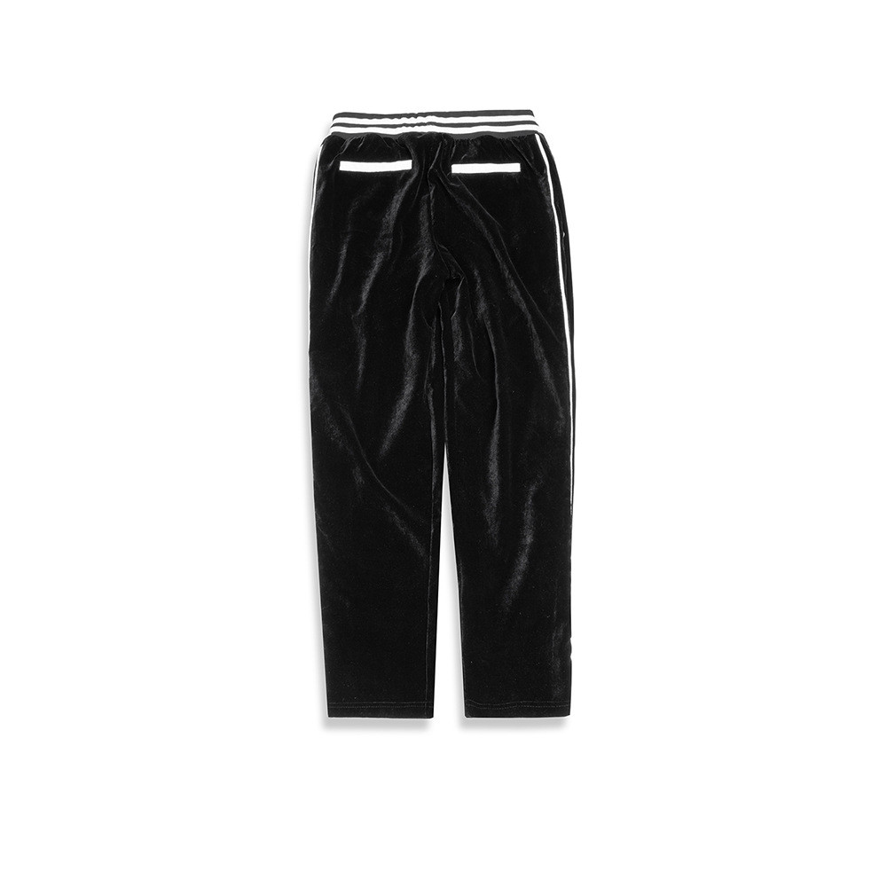 Title 4, Side row full button slacks offer a comfortable...