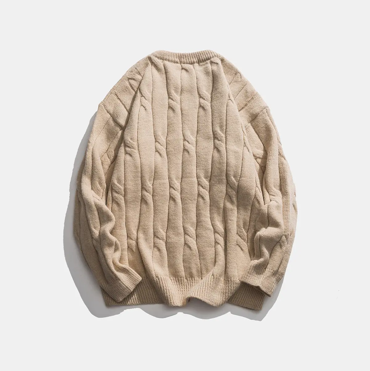Men's Pure Color Simple Round Neck Pullover Sweater