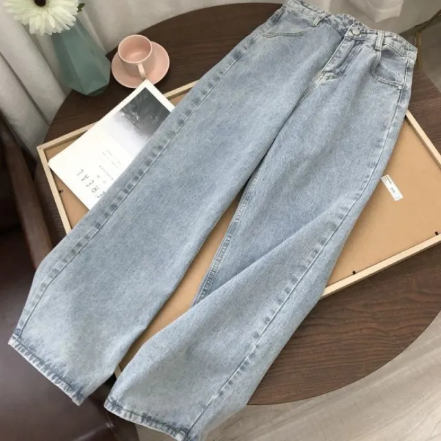 Straight Jeans For Female High Waist Students Korean Version Wathet - Shop at LoveMi