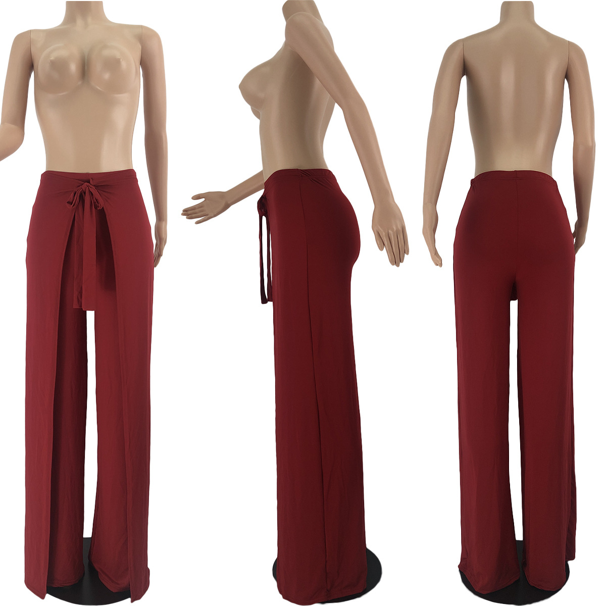 Title 6, Stand-alone draping wide leg trousers with belt...