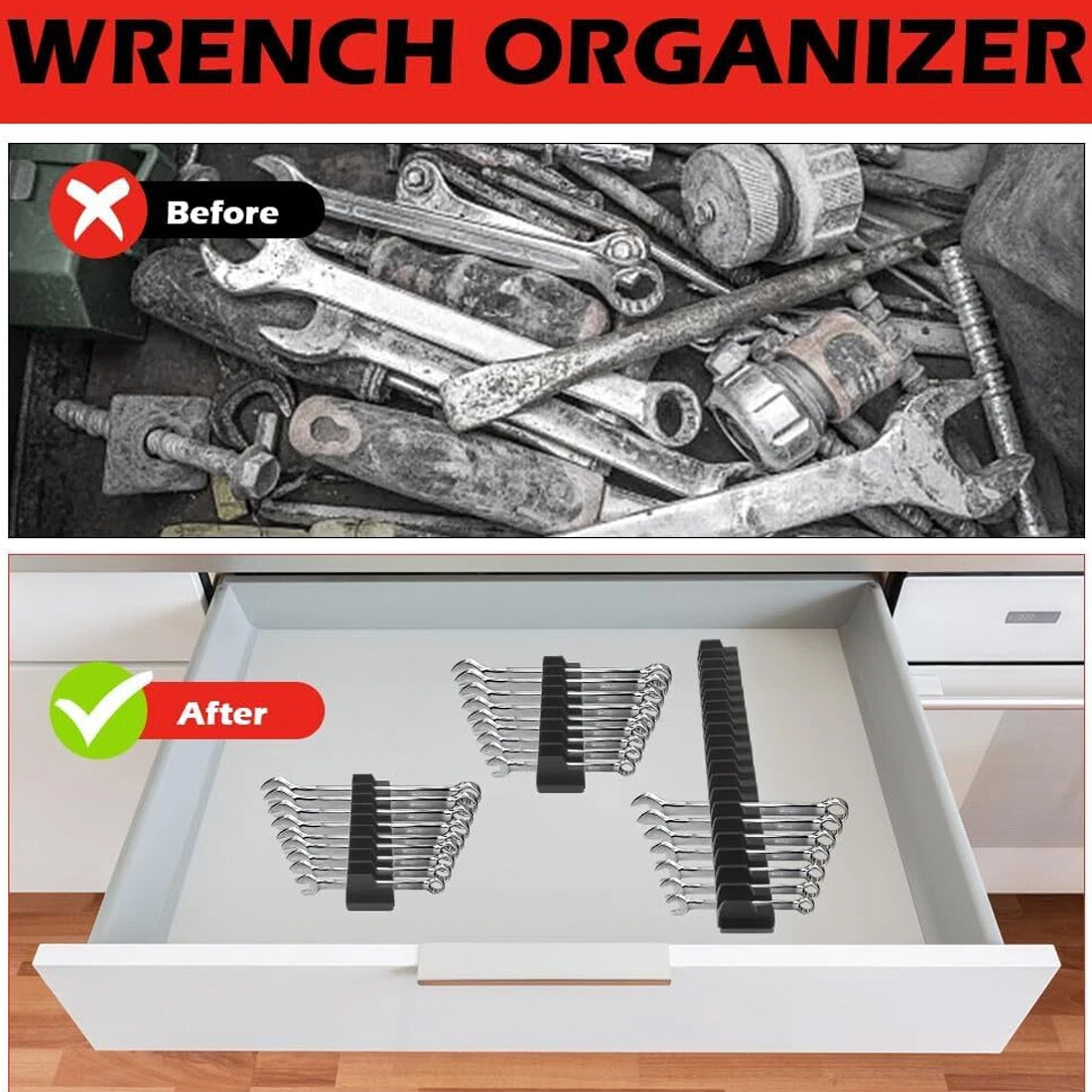 46 PCS Magnetic Wrench Organizer Widget Portable Tool Storage Shelf Practical UK — image 9