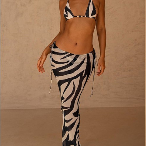 Printed Strappy Skirt Bikini