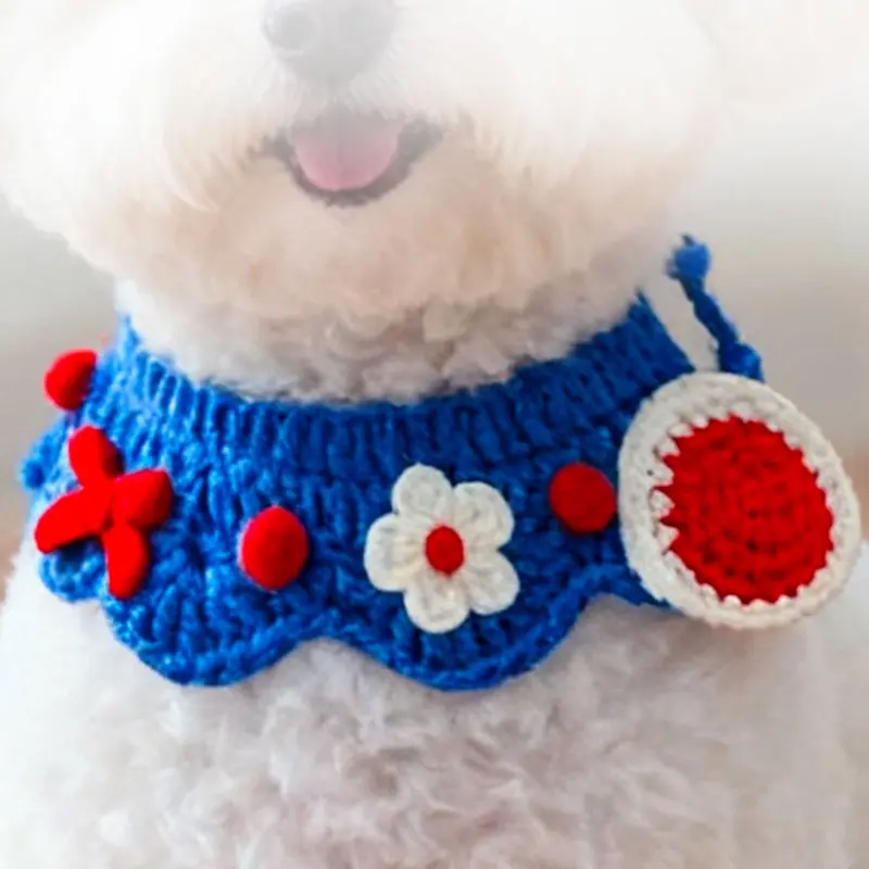 Pet Hand-woven Necklaces, Cute Cat Knitted Necklaces, Kitten Neck Rings, Small Dog Neck Decorations