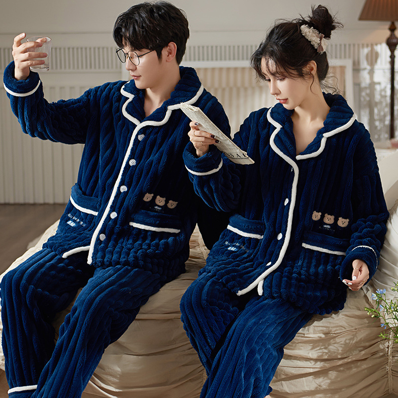 Title 4, Coral Velvet Couple Pajamas Women Thickened And...